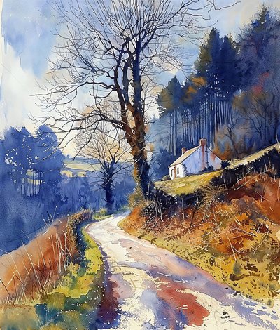 Ormanın içinden geçen kır yürüyüş yolu, modern duvar dekor fikirleri by F. Abderrahim