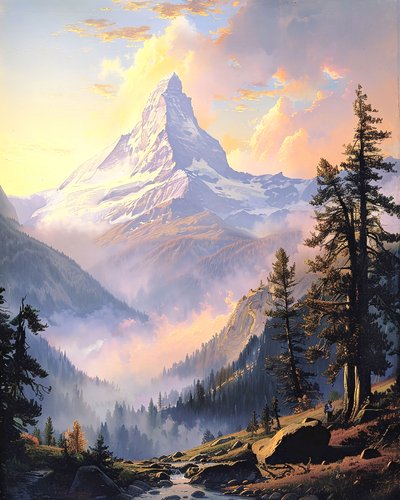 Uzak Dağlarla Manzara, modern duvar dekor fikirleri by F. Abderrahim