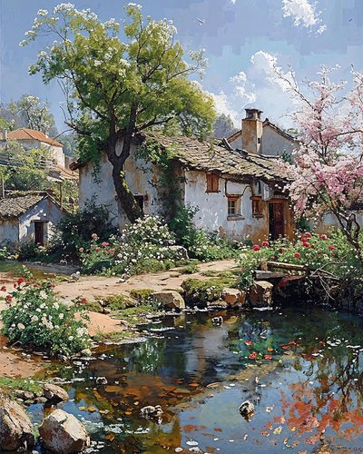 Sakin bir kırsal konumda, doğaya ve dereye yakın eski bir ev by F. Abderrahim