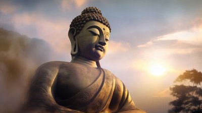 Duvar Dekorasyonu Buda Portresi, Huzurlu Meditasyon, büyük kanvas baskılar by F. Abderrahim