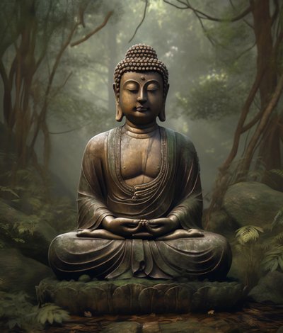 Ruhani Budist Dekorasyonu, Huzurlu Meditasyon, talep üzerine duvar sanatı baskıları by F. Abderrahim