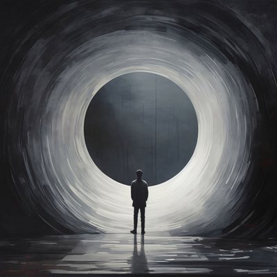 Soyut Boşluk Karanlığın Boşluğu, ölüme yakın deneyim, çerçeveli duvar dekor baskıları by F. Abderrahim