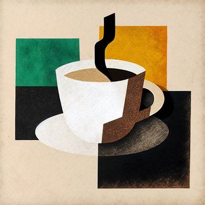 Boho Coffee, Minimalist Sanat, Mutfak dekoru, isteğe bağlı çerçeveli kanvas baskı by F. Abderrahim