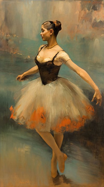 Yağlı Boya Bale Dansçısı, Edgar Degas stili, Yatak odası için ev duvar dekoru by F. Abderrahim