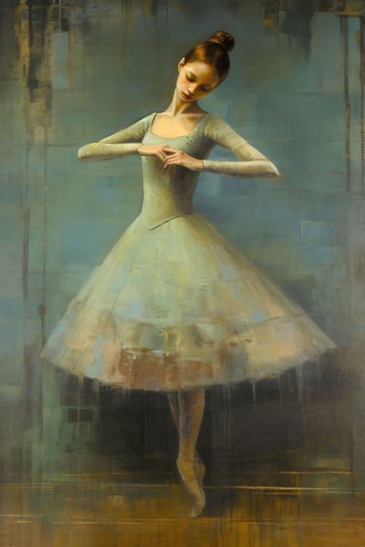 Bir Balerinin Yağlı Boya Tablosu, Edgar Degas stili, talep üzerine duvar sanatı baskıları by F. Abderrahim