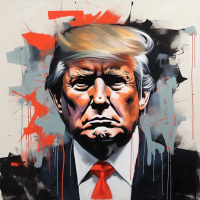 Donald Trump Tablosunun Kanvas Baskısı, Çerçeveli duvar Dekoru by F. Abderrahim