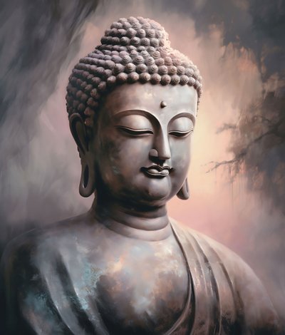 Meditasyonda Oturan Buda Portresi, Baskı için Manevi duvar ev Dekorasyonu by F. Abderrahim