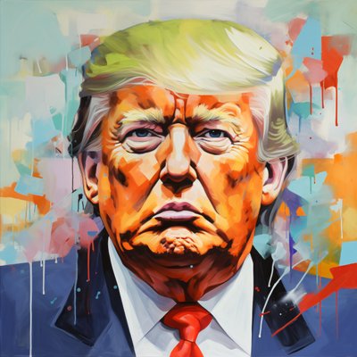 Donald Trump Kanvas Yağlı Boya Baskı, çerçeveli Ahşap duvar sanatı baskıları by F. Abderrahim