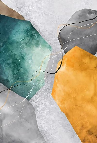 Gri ve Turuncu Tonlarında Resim, Kontrast ve Derinlik, kanvas duvar çerçevesi by F. Abderrahim