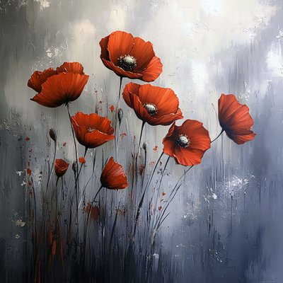 Kırmızı Gelincikler Kanvas Duvar Sanatı Modern, Her Oda için Duvar Süslemeleri by F. Abderrahim