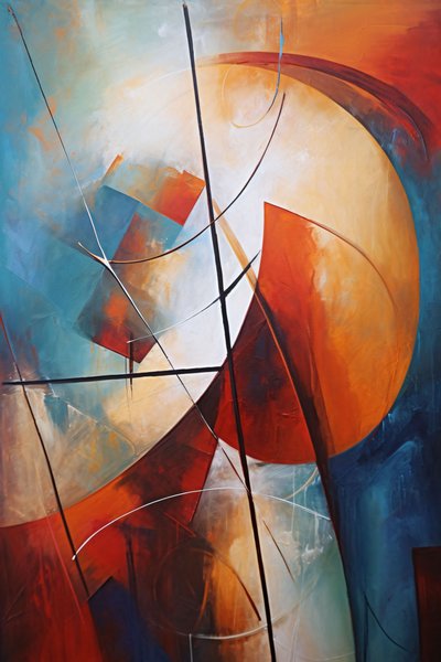 Şekiller ve Çizgiler Soyut Sanat, talep üzerine kanvas ve duvar çerçevesi baskısı by F. Abderrahim
