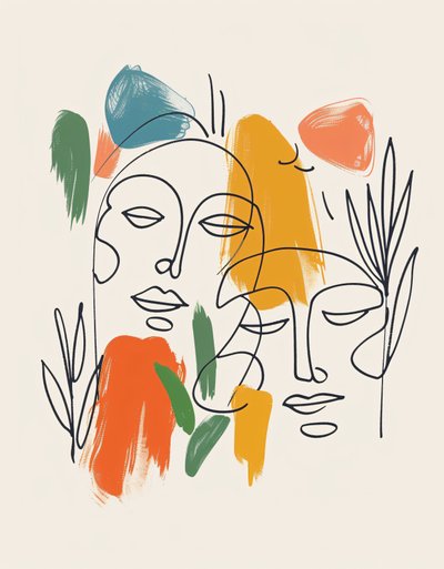 Minimalist boho Windring one Line Sketch, Yüzyıl Ortası Modern, duvar dekor baskıları by F. Abderrahim