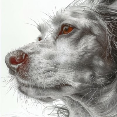 uzaklaştır Köpek portresi siyah beyaz minimalist çizim, duvar Ev Dekorasyonu baskıları by F. Abderrahim
