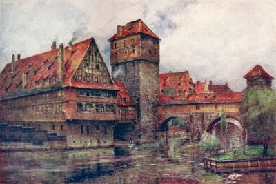 Wasserturm ile Henkersteg, Nürnberg, Almanya, c1905 by AG Bell