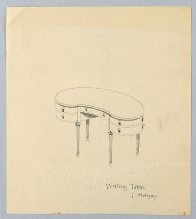 Armut Ayaklı Böbrek Şeklinde Yazı Masası Tasarımı by A.N. Davenport Co.