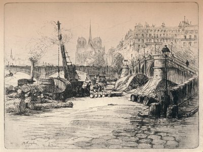 Notre-Dame ve Quai de Bethune, 1915 by AR Kempken