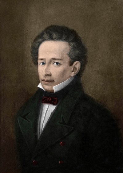 A. Ferrazzi'nin portresinden Giacomo Leopardi'nin (1798-1837) portresi - by A. (after) Ferrazzi