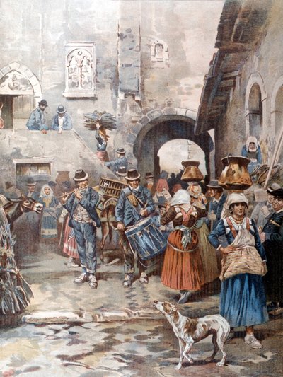 100 yıl önce Roma kırsalında Noel Arifesi. by A. Coleman