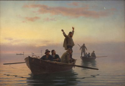 Driftnet ile boynuz balıkçılığı. Sabahın erken saatleri by A. Dorph
