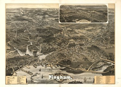 Hingham Kasabası, Plymouth County, Mass. 1885. by A. F.; Geo. H. Walker and Co. Poole