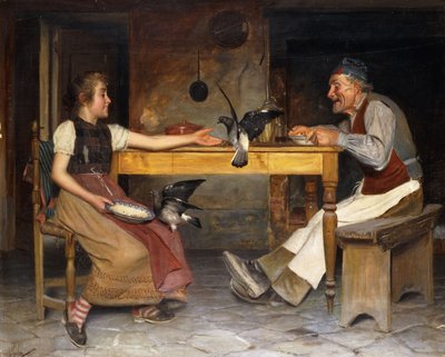 Paylaşılan Bir Yemek (tuval üzerine yağlı boya) by A. Gobi