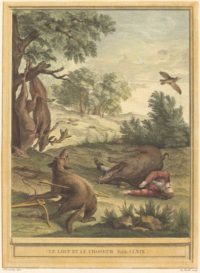 Kurt ve Avcı by A. J. de Fehrt after Jean Baptiste Oudry