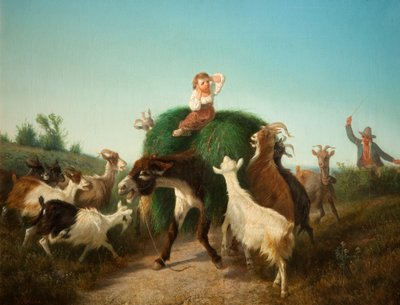 Eşek ve saman ile İtalyan çocuk by A. Malone