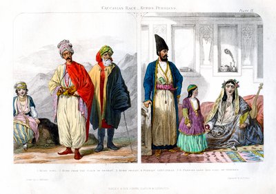 Kafkas Irk, Kürtler ve Persler, 1873. by A. Portier