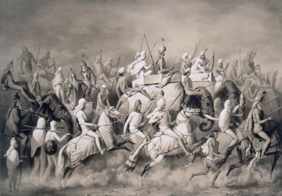 Chir Singh, Sihlerin Mihracesi ve Pencap Kralı, Lahore yakınlarında maiyeti avı ile, 1859 by A. Soltykoff