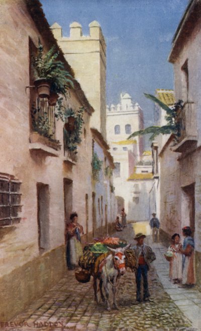 Sevilla, Bir Sokak (renkli taş) by A. Trevor Haddon