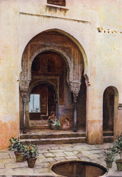 Alhambra, Mexuar Mahkemesi, Batı Cephesi (renkli taş) by A. Trevor Haddon