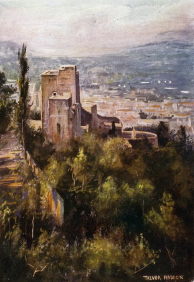 Alhambra, Surlardan Vermillion Kuleleri (renkli taş) by A. Trevor Haddon