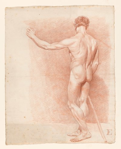 Arkadan görülen erkek çıplak ayakta by A. Waterloo (attributed to)