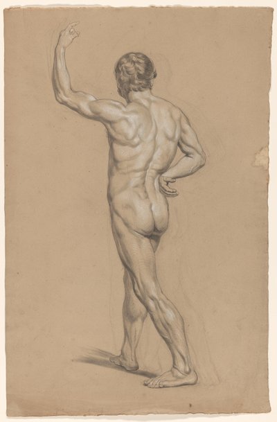 Arkadan görülen erkek çıplak ayakta by A. Waterloo (attributed to)
