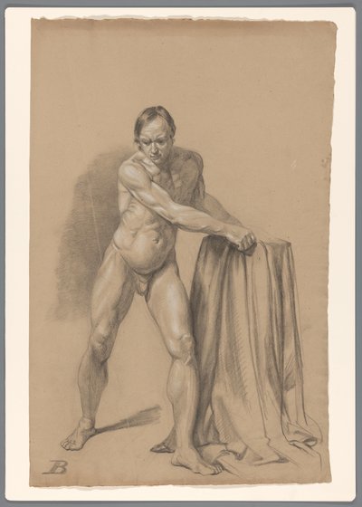 Önden görülen erkek çıplak Ayakta by A. Waterloo (attributed to)