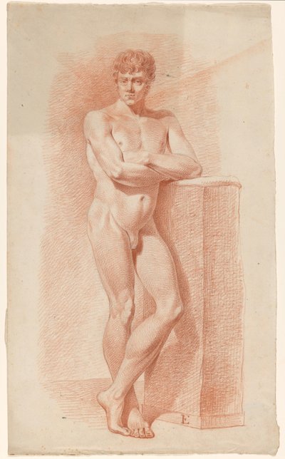 Önden görülen erkek çıplak Ayakta by A. Waterloo (attributed to)