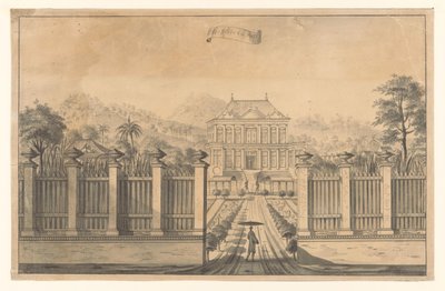Bonjon veya Vredestein malikanesinin görünümü Huijs von Patty (nesne üzerindeki başlık) by A. de Nelly (possibly)
