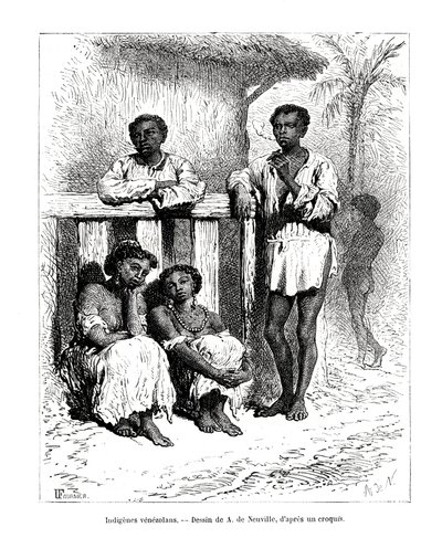 Yerli halk, Venezuela, 19. yüzyıl by A. de Neuville