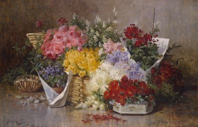 Çiçekli Natürmort (tuval üzerine yağlı boya) by Abbott Fuller Graves