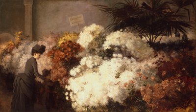 Krizantem Gösterisi (tuval üzerine yağlı boya) by Abbott Fuller Graves