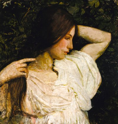 Saçını Düzenleyen Kız, 1918-1919. by Abbott Handerson Thayer