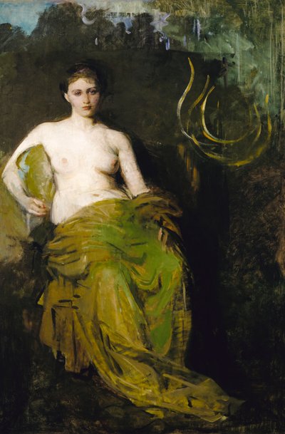 Yarım Draped Figür, yakl. 1885. by Abbott Handerson Thayer