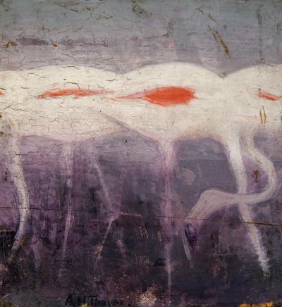 Beyaz Flamingolar, Hayvan Krallığında Renklendirmeyi Gizlemek kitabı için çalışma, yaklaşık. 1905-1909. by Abbott Handerson Thayer