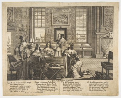 Aptal Bakireler Sohbeti, 17. yüzyılın ortalarından sonlarına kadar. by Abraham Aubry