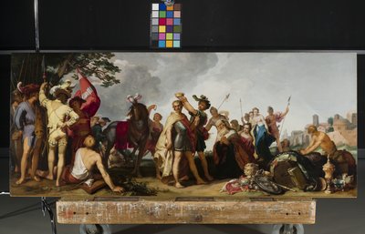 Taç Giyme Sahnesi (ahşap üzerine yağlı boya) by Abraham Bloemaert