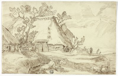 Sazdan Çatılar Altında Çiftlik by Abraham Bloemaert
