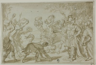 Yılanı Taşlayan Romalı Askerler by Abraham Bloemaert