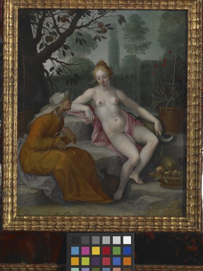 Vertumnus ve Pomona (bakır üzerine yağ) by Abraham Bloemaert