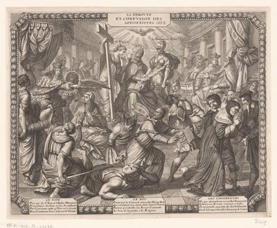 Jansenistlerin geri çekilmesi La Deroute ve Confusion des Iansenistes. (nesne üzerindeki başlık) by Abraham Bosse