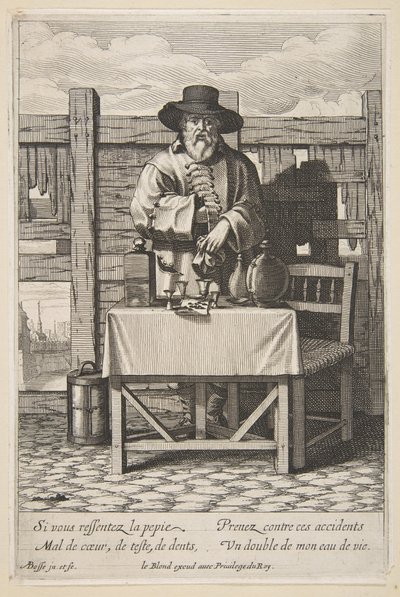 Brandy veya Cure Seller, 17. yüzyılın ortalarından sonlarına kadar. by Abraham Bosse